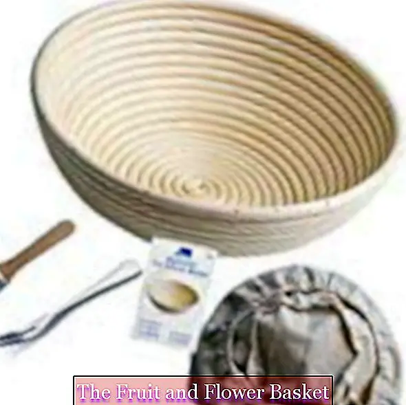 Fermenting basket round, ø 25 cm, height 8.5 cm Banneton Proof basket for bread and dough [incl. Brush] Proof Ri?